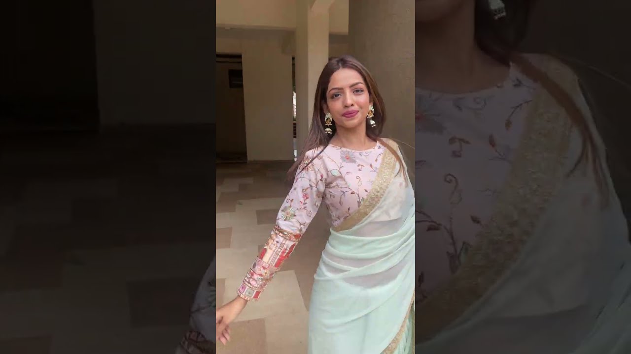 Pink Color Sequins & Thread Embroidery Lace border Work Georgette Saree