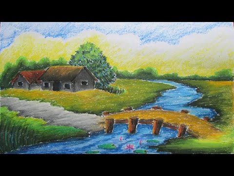 Pastel Tutorial | How to Draw a Village Landscape with Oil Pastels | Episode-9 Video