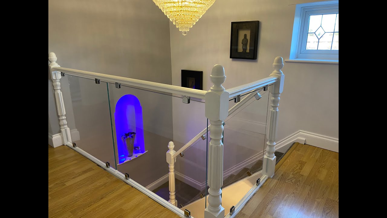 Watch video How to turn a wooden staircase to staircase with glass balustrades Now How to turn a wooden staircase to staircase with glass balustrades