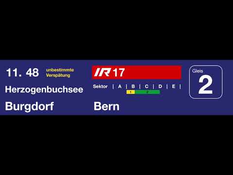 SBB Ansage - IR17 nach Bern steht zurzeit in Murgenthal