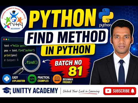 Python Find Method In Python Batch No 81 Python Tutorial In Odia String Find Function