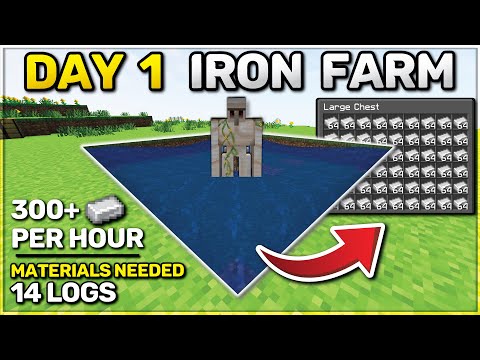 Minecraft Iron Farm DAY 1 - Unlimited Iron 1.19