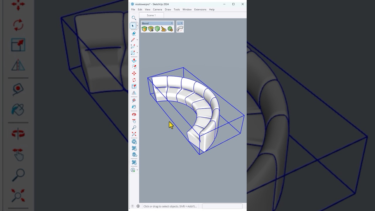 SketchUp Tutorial: The Fastest Way to Design a Curved Sofa Using the Bevel Plugin! #sketchup