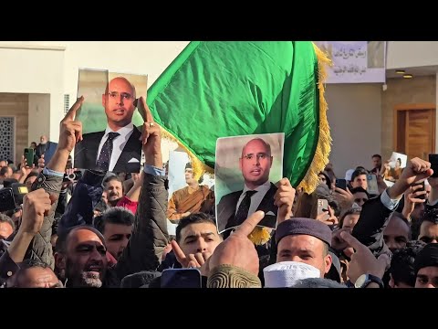 Video Thumbnail: Libya: Seif al-Islam Gaddafi supporters demonstrate before his funeral | AFP