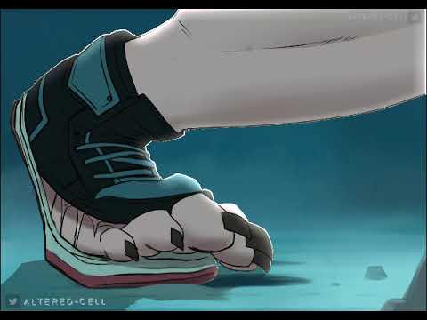 Werewolf foot growth transformation animation