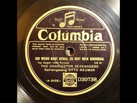 Columbia D30738 The Charleston Serenaders, Otto Neuman   Ich weiss ganz genau, du bist mein schicksa