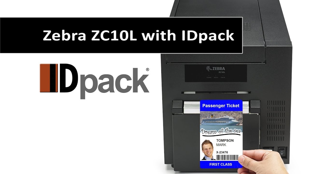 Zebra ZC10L大幅面卡，带IDpack Business 9.2