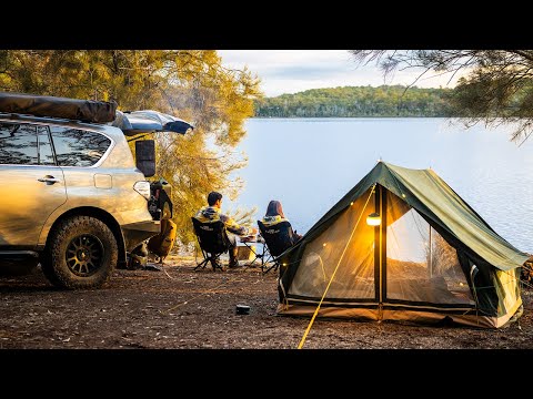 Relaxing Lakeside Camping Escape [Finding Peace & Serenity in Nature, ASMR]