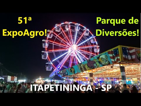 ITAPETININGA SP: 51ª ExpoAgro, mostrando o Parque de Diversões! (Filmagem com Samsung Galaxy A55)