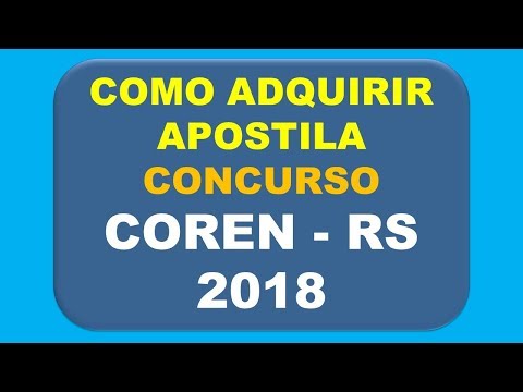 Baixar Apostila Concurso COREN - RS 2018