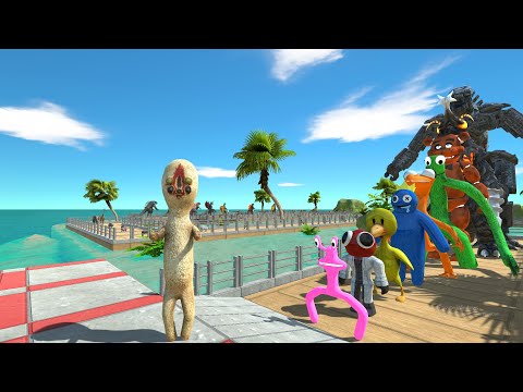 SCP 173 vs Mechagodzilla 2021 OASIS DEATH RUN - Animal Revolt Battle Simulator