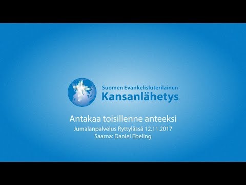 12.11.2017, Antakaa toisillenne anteeksi, Daniel Ebeling