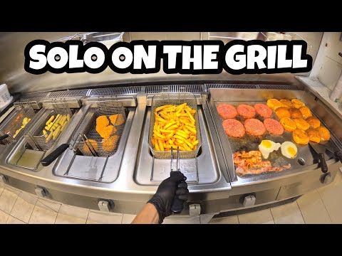 POV: NONSTOP LUNCH SERVICE 🍔🍟- Solo On The Grill - Lunch Rush Madness🍔🍟🧑‍🍳🥓