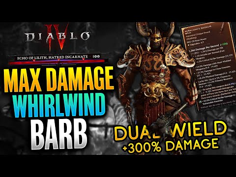 Diablo 4 - OP Dual-Wield Whirlwind Barbarian Build Guide (Level 100) | Best Endgame Barb Build