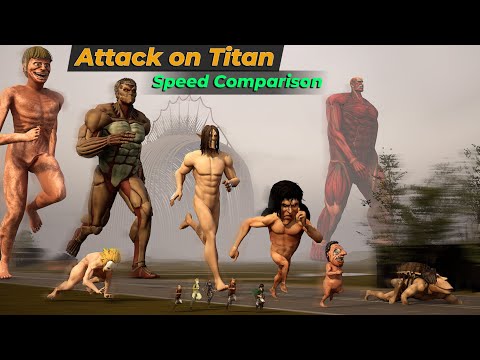 Attack on Titan Speed Comparison | Speed and Size Comparison in 3D