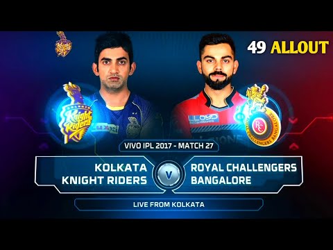 KKR VS RCB 2017 Highlights | MATCH 27 | 49 All Out | #kkr #rcb #ipl #ipl2017 #iplhighlights
