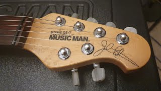 Video thumbnail for Music Man John Petrucci JP6 USA Signature Silver Sparkle Dimarzio Guitar Up Close Video Review by Essex Recording Studios