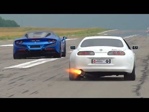 1000HP Toyota Supra Turbo vs 850HP Ferrari F8 Tributo