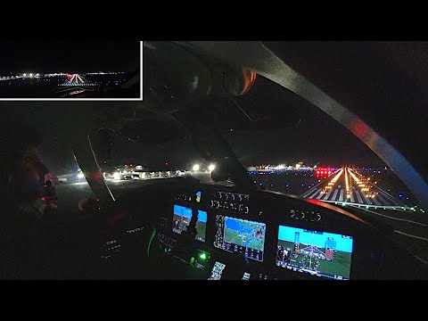 Flying A Private Jet At Night All Alone!