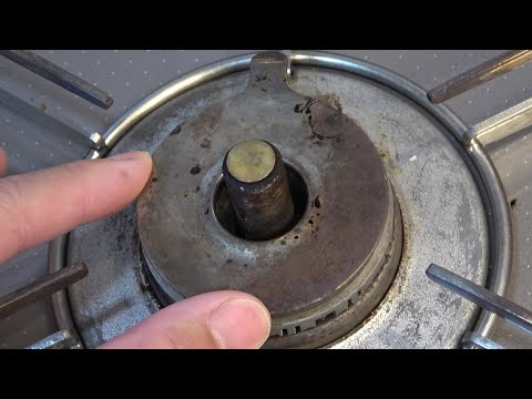 【右側】焦げたガスコンロのステンレス部品を鏡面磨きしました