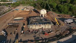 Unique Aerial View® - Monthly capture of water plant facility construction. Hyperlapse Ad-Hoc Reel.