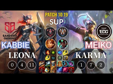 SB Kabbie Leona vs EDG Meiko Karma Sup - KR Patch 10.19