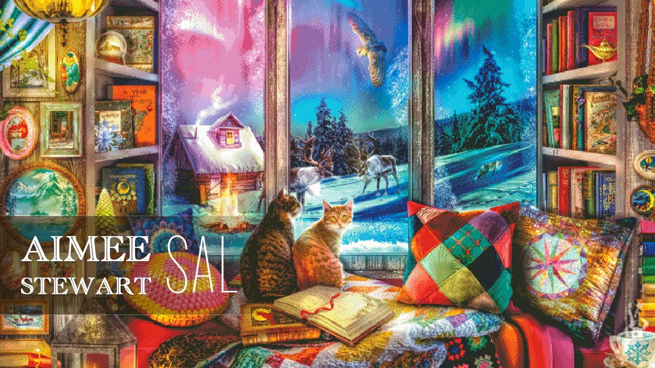 LIVE Stitch With Me #285 - Aimee Stewart SAL Saturday  | Winter Reading Nook MC