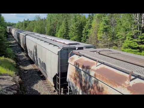 A very slow and heavy CPKC grain train lugged up the grade into Ingolf on June 22nd, 2024.