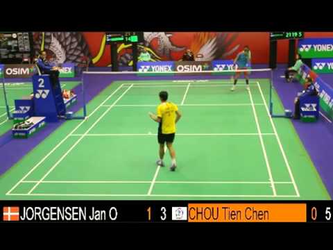 R16 - MS - Jan O JORGENSEN vs CHOU Tien Chen - 2013 Hong Kong Open