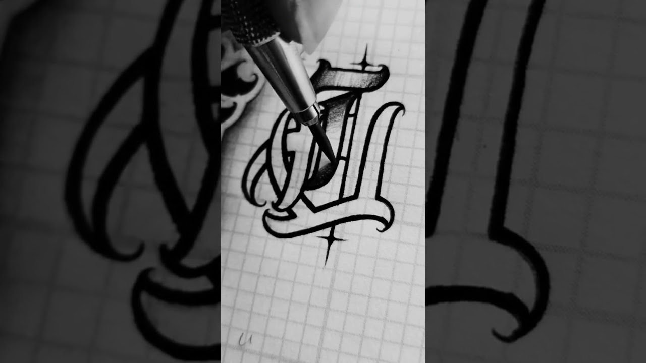 Custom Chicano Old English Script Lettering Drawing 