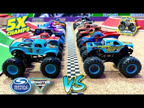 Toy Diecast Monster Truck Racing Tournament | Round #19 | Spin Master MONSTER JAM Series #8 🆚 #13