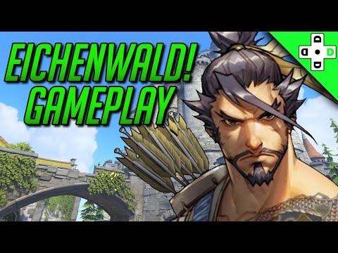 Overwatch - Eichenwalde New Map Gameplay with PTR Hanzo!