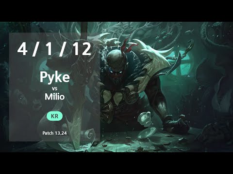 Pyke Support vs Milio - KR GrandMaster Patch 13.24