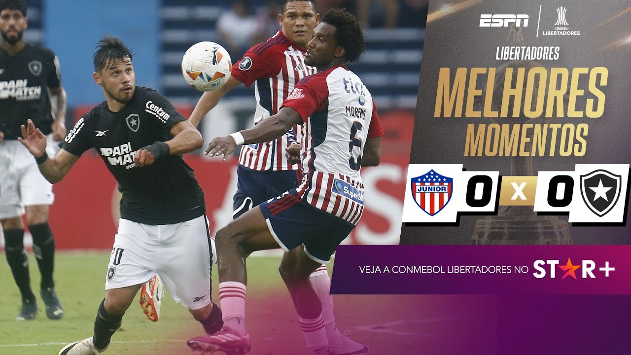 VÍDEO | Melhores momentos de Junior Barranquilla 0x0 Botafogo pela Libertadores