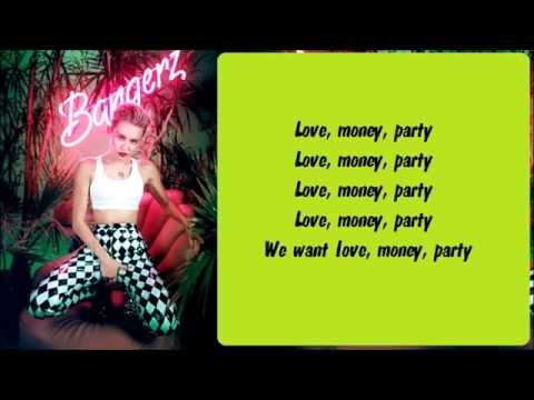 Miley Cyrus - Love Money Party (ft. Big Sean) Karaoke / Instrumental with lyrics on screen