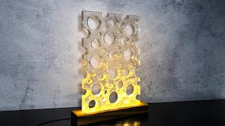 Decorative Lamp Made of Epoxy Resin with Holes - Resin Art