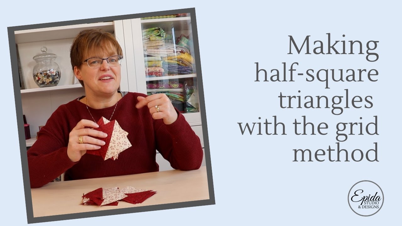 Making half-square triangles with the grid method