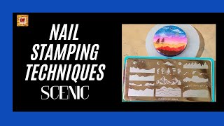 Nail Art Techniques | Stamping Plate Scenic | Beginners Tutorial | Resin Jewelry | Ombre Technique