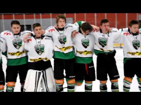 U-16 DP 25.3.2017 HD Mladi Jesenice - HK Olimpija 2:1, zaključek po tekmi, podelitev in himna