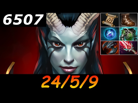 Dota 2 Queen of Pain 6507 MMR 24/5/9 (Kills/Deaths/Assists) Ranked Full Gameplay