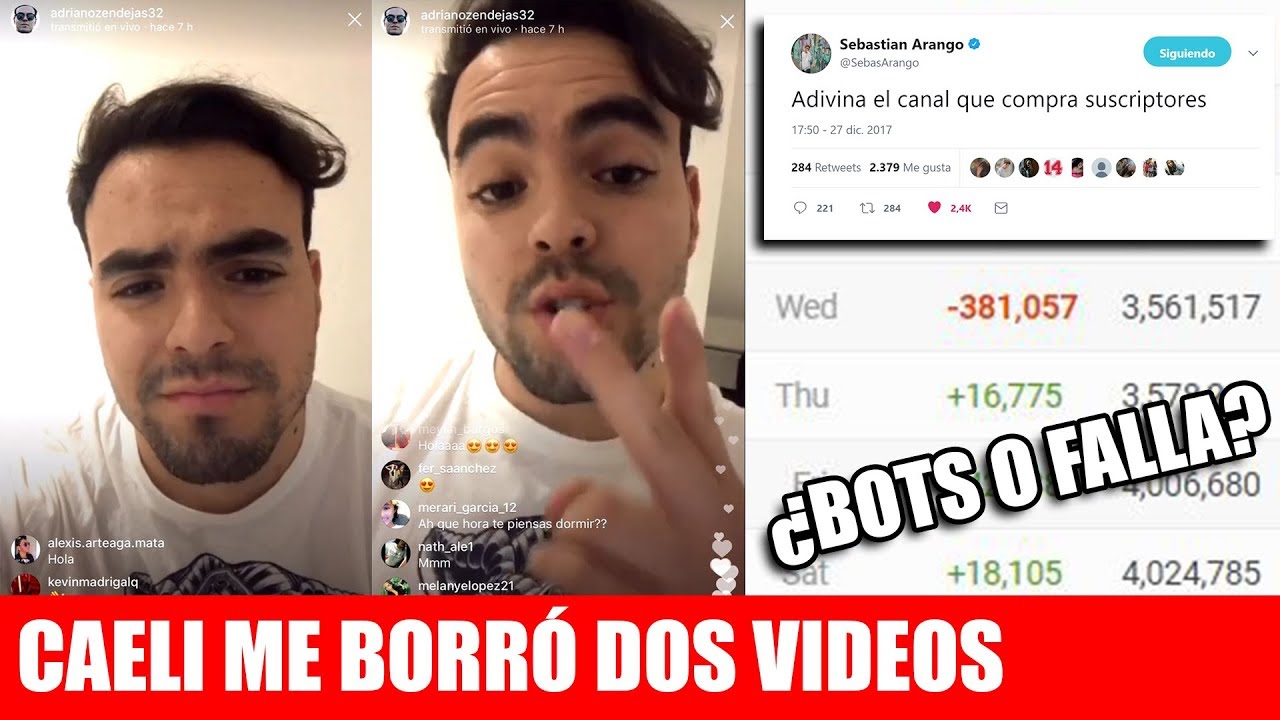 Adriano Zendejas: Caeli me borró dos videos | ¿Bots o falla en YouTube?