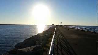 preview picture of video 'S.S. Badger Arriving In Ludington, Evening Of Friday, September 14, 2012'