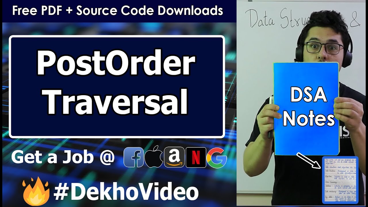 Video thumbnail for PostOrder Traversal in a Binary Tree (With C Code)