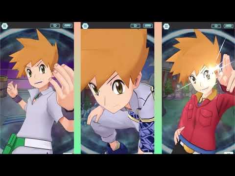 Blue’s Aerodactyl, Blastoise, and Pidgeot Mega Evolve at the same time in Pokemon Masters EX