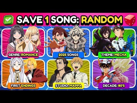 SAVE ONE ANIME SONG: RANDOM RULES 🎲 | Save One Song for Each Random Rule | Anime Opening Quiz 🔥