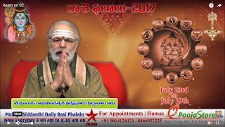 Weekly Rasi Phalalu 2017 July 23rd – July 29th 2017