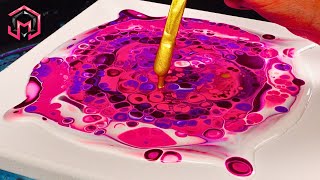 DESERT ROSE - Acrylic Pour Painting and Fluid Art at Home