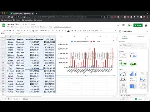 Insert Scrolling Charts ! Surprisingly Useful Google Sheets Tips !!