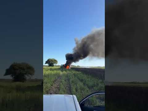 Se incendio una cosechadora en zona de Saenz Peña CHACO