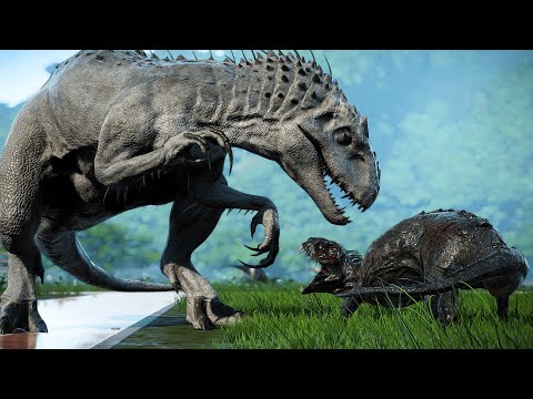 Scorpius Rex (E750) Vs Indominus Rex Vs Bumpy 🌍 Jurassic World Evolution | Fight & Breakout (4K)